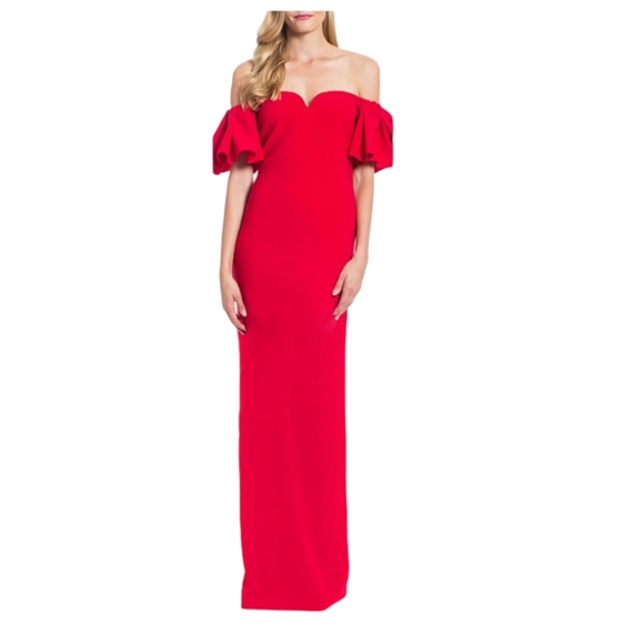 BADGLEY MISCHKA Off-the-Shoulder Gown - Picture 1 of 5